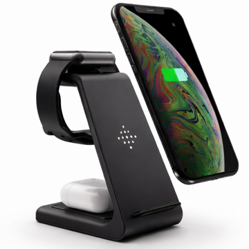 3-in-1 Wireless Charging Station — Phone, Watch & Earbuds, Fast Charge, USB-C, Apple & Samsung