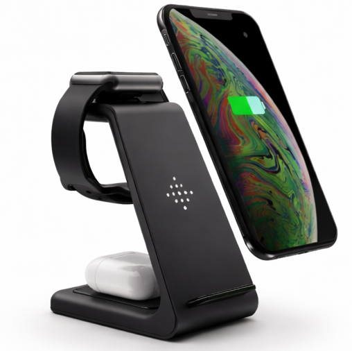 3-in-1 Wireless Charging Station — Phone, Watch & Earbuds, Fast Charge, USB-C, Apple & Samsung