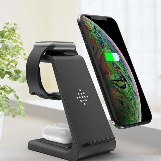 3-in-1 Wireless Charging Station — Phone, Watch & Earbuds, Fast Charge, USB-C, Apple & Samsung