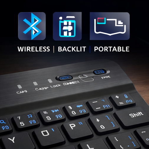 Wireless Bluetooth Mini Keyboard — Compact, Rechargeable, Works with Phone, Tablet & Laptop