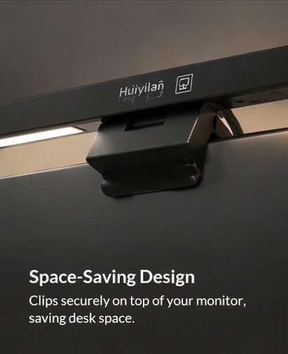Monitor Light Bar — Asymmetric Eye-Care Desk Lamp, Stepless Dimming, 3 Color Temperatures, USB Powered