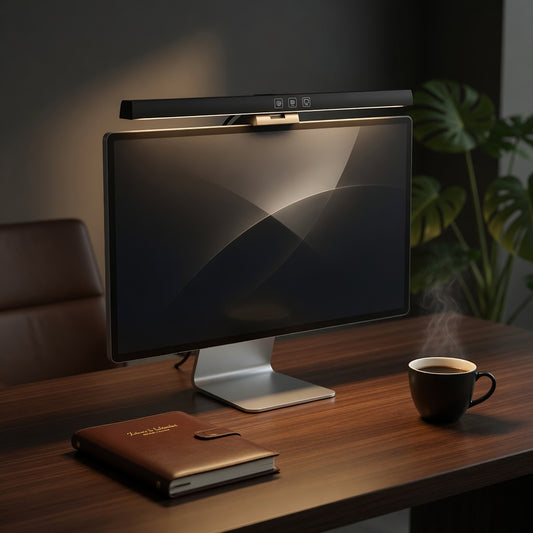 Monitor Light Bar — Asymmetric Eye-Care Desk Lamp, Stepless Dimming, 3 Color Temperatures, USB Powered