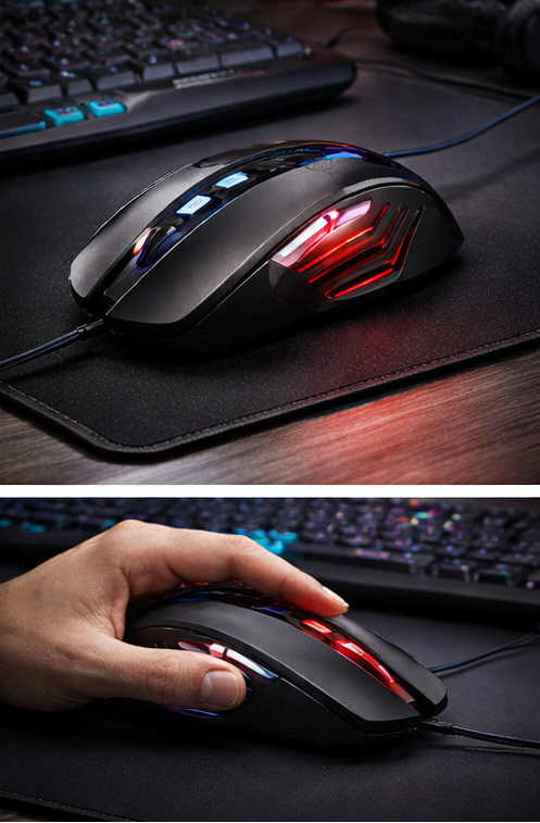 RGB Gaming Mouse — Wired, 2500 DPI, 7 Programmable Buttons, LED Backlight for PC & Laptop