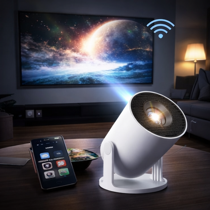 Portable Smart Mini Projector — 1080P HD, WiFi & Bluetooth, Built-in Apps, Indoor & Outdoor